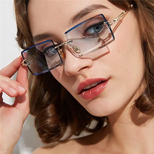 Kursan Frameless Rectangle Sunglasses for Men Women Small Rimless Sun Glasses Shades UV400 Protection