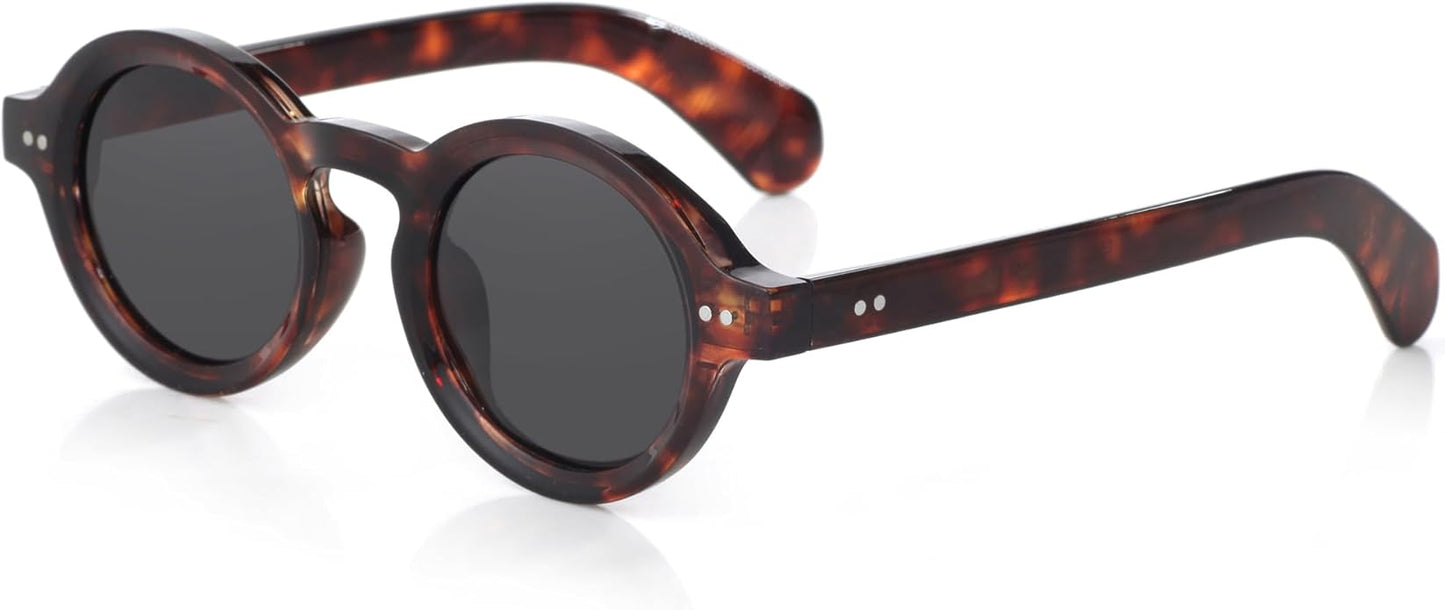 Trendy Round Polarized Sunglasses for Men Women Chunky Hippie Costume Sun Glasses 90s Circle Retro Style