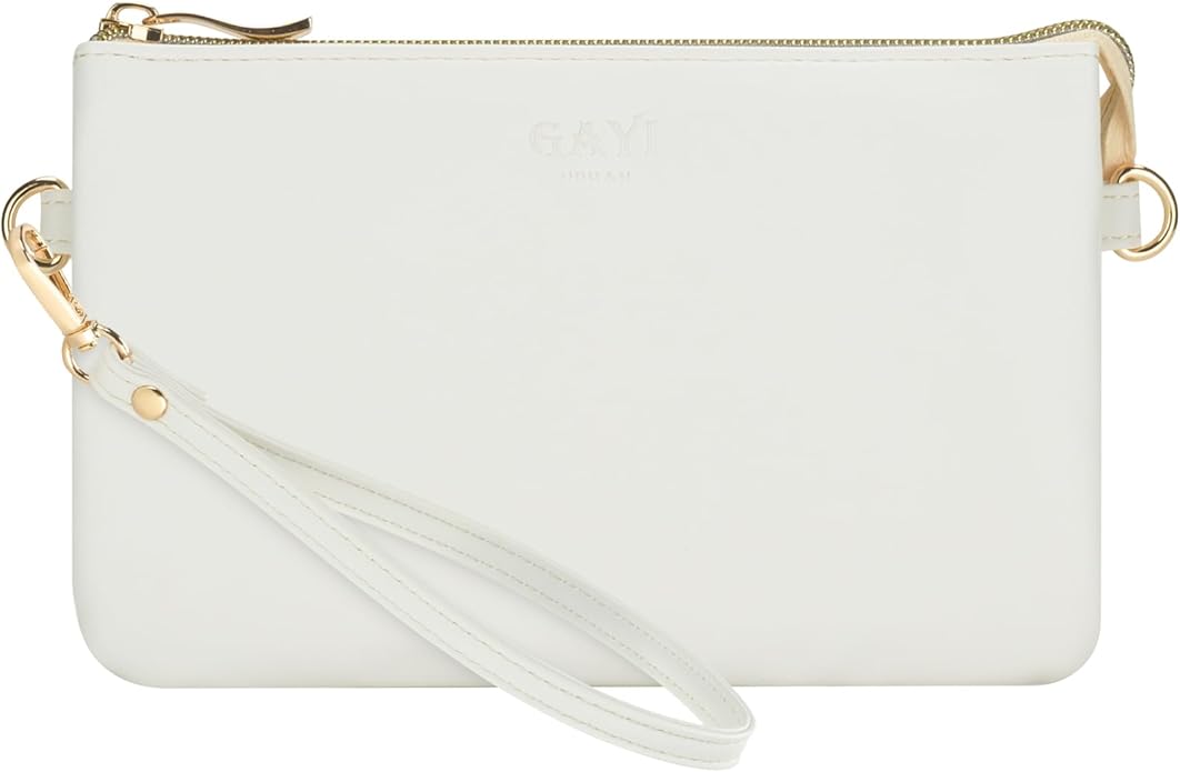 Wristlet Purses for Women, Vegan Leather Crossbody Evening Zip Clutch Bag with Strap | Vegan Leather, Evening, Zip, with Strap