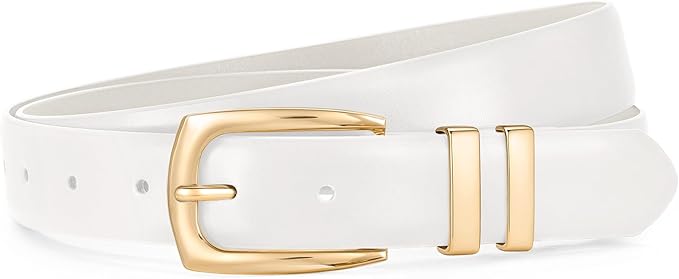 WHIPPY Women's Leather Belts for Jeans Pants Fashion Ladies Belt Gold Buckle Belts for Women