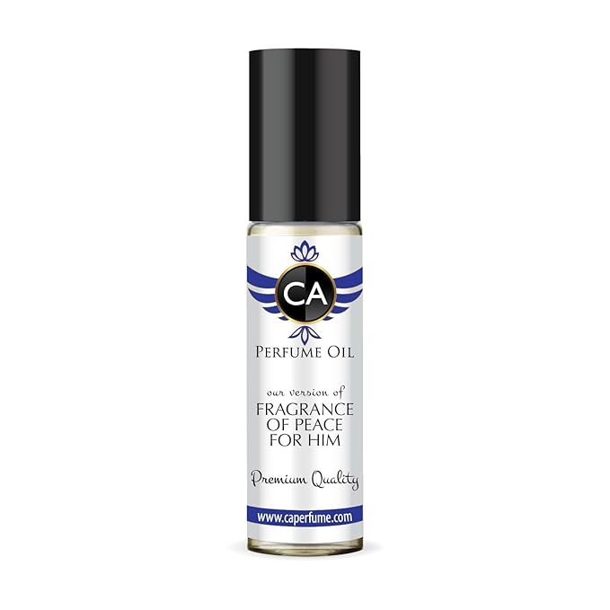 CA Perfume Impression of Fragrance of Peace For Him for Men Fragrance Oil Woody Aromatic Scent Long Lasting Cologne for Men Travel Size TSA Ready Mini Parfum Body Oil Roll-on 0.33 Fl Oz 10ml