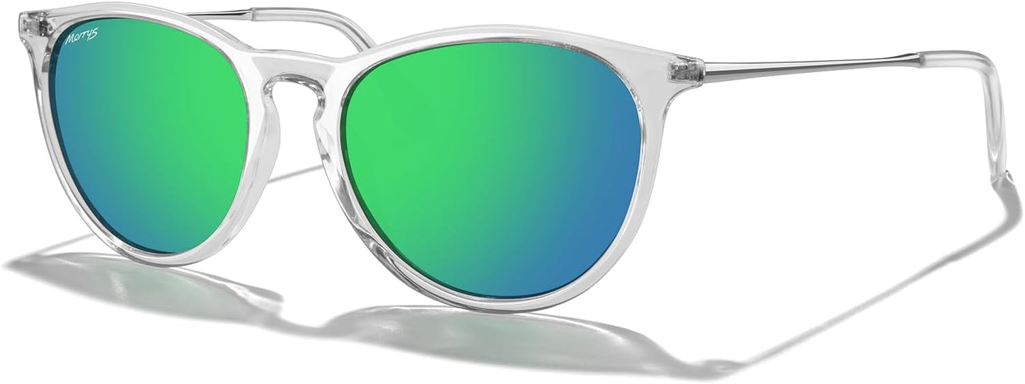 MERRY'S Vintage Polarized Sunglasses for Women Men Retro Round Mirrored Lens Sun glasses UV400