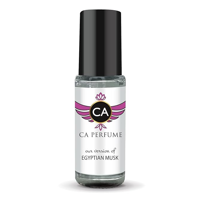 CA Perfume Originals Egyptian Musk Unisex Perfume Oil Amber Scent Long Lasting Fragrance for Women and Men Travel Size Mini Perfume Sample TSA Ready Body Oil Roll-on 0.14 Fl Oz 4ml