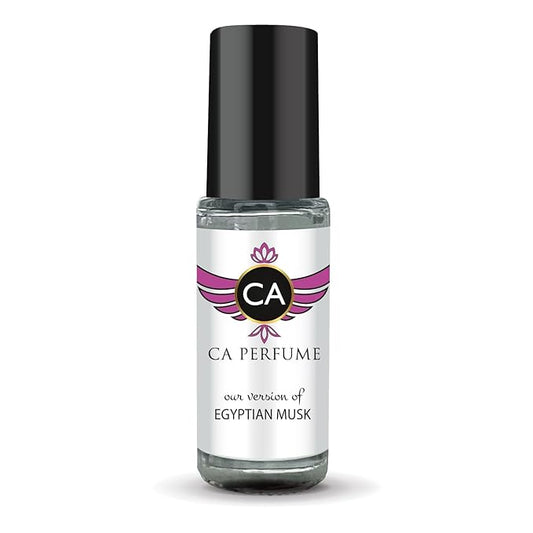 CA Perfume Originals Egyptian Musk Unisex Perfume Oil Amber Scent Long Lasting Fragrance for Women and Men Travel Size Mini Perfume Sample TSA Ready Body Oil Roll-on 0.14 Fl Oz 4ml