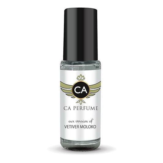 CA Perfume Impression of Vetiver Moloko Unisex Perfume Oil Woody Scent Long Lasting Fragrance for Women and Men Travel Size Mini Perfume Sample TSA Ready Body Oil Roll-on 0.14 Fl Oz 4ml