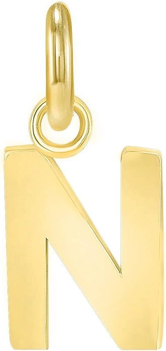 Takar Dainty 10K Gold Mini Initial Letter Pendant, A-Z Bold Gold Letter Charm For Women And Men, Personalized Pendant Charms, Christmas Gift for Women and Men Made In USA