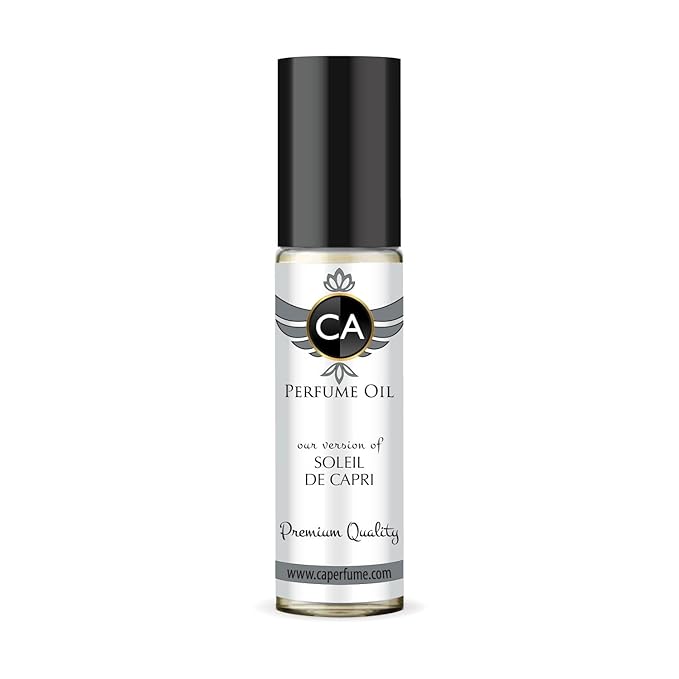 CA Perfume Impression of Soleil De Capri Unisex Fragrance Oil Floral Fruity Scent Long Lasting Perfumes for Women & Men Travel Size TSA Ready Mini Parfum Body Oil Roll-on 0.33 Fl Oz 10ml