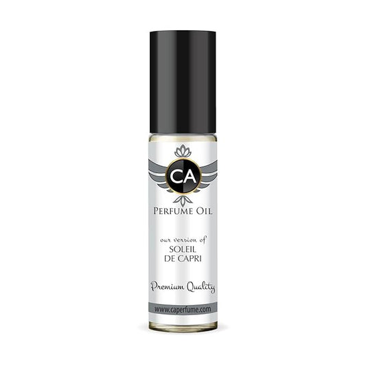 CA Perfume Impression of Soleil De Capri Unisex Fragrance Oil Floral Fruity Scent Long Lasting Perfumes for Women & Men Travel Size TSA Ready Mini Parfum Body Oil Roll-on 0.33 Fl Oz 10ml