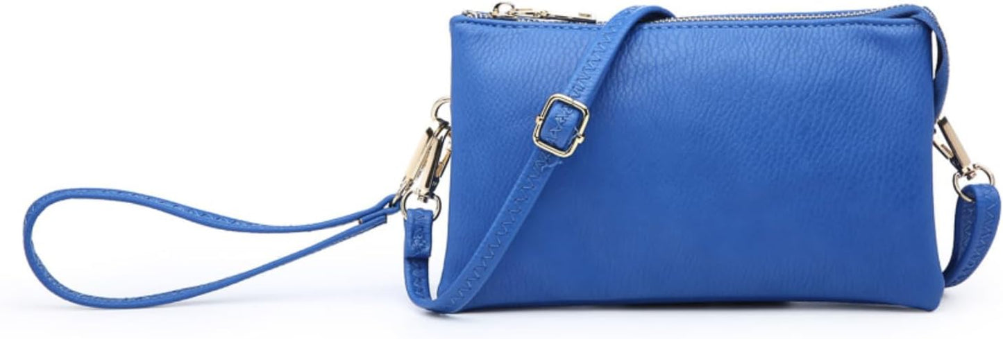 JEN & CO. Riley Small Crossbody Bags for Women Vegan Leather Wristlet Clutch Wallet Purses Handbags with 2 Straps