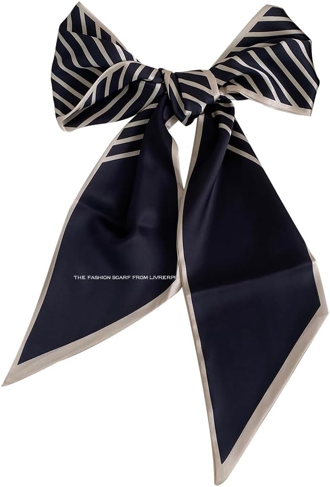 Livrerpi Silk Feeling Head Scarf Fashion Satin Hair Scarf Square Long Scarves for Women Gifts