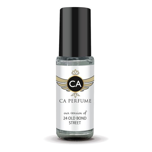 CA Perfume Impression of 24 Old Bond Street Unisex Fragrance Oil Woody Aromatic Scent Long Lasting Perfumes for Women & Men Travel Size TSA Ready Mini Parfum Body Oil Roll-on 0.14 Fl Oz 4ml
