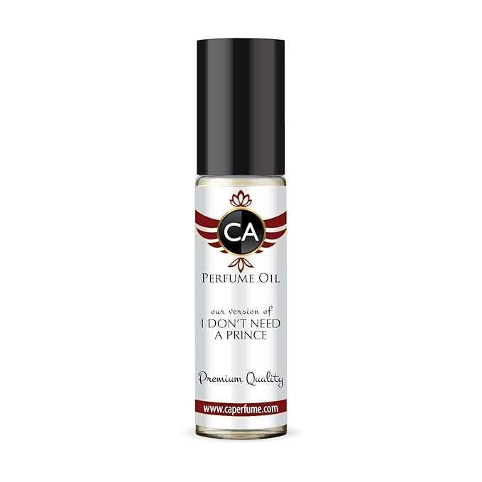 CA Perfume Impression of I Don't Need A Prince Unisex Eau De Parfum Amber Vanilla Scent Long Lasting Unisex Fragrance Travel Size TSA Ready for Day and Night Wear 0.33 Fl Oz 10ml
