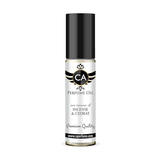CA Perfume Impression of Incense & Cedrat Unisex Fragrance Oil Amber Woody Scent Long Lasting Perfumes for Women & Men Travel Size TSA Ready Mini Parfum Body Oil Roll-on 0.33 Fl Oz 10ml