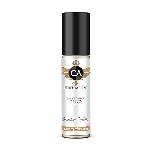 CA Perfume Impression of Delox Unisex Fragrance Oil Floral Woody Musk Scent Long Lasting Perfumes for Women & Men Travel Size TSA Ready Mini Parfum Body Oil Roll-on 0.33 Fl Oz 10ml
