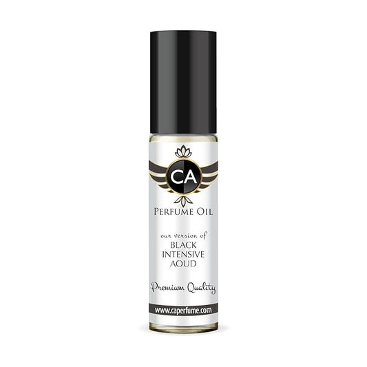CA Perfume Impression of Black Intensive Aoud Unisex Fragrance Oil Amber Woody Scent Long Lasting Perfumes for Women & Men Travel Size TSA Ready Mini Parfum Body Oil Roll-on 0.33 Fl Oz 10ml