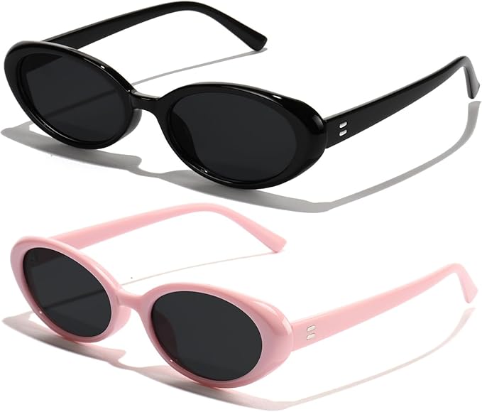 Oval Sunglasses for Women Men Fashion Small 90s Style Sun Glasses UV400