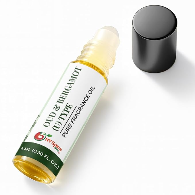 NY Spice Shop Oud & Bergamot U Type Musk Fragrance – Pack of 3 Bergamot Fragrance Oil & Soft Floral Scents – Musk Aroma Profile with Enduring Aroma Tone – Artisan Scent Oil for Scent Lovers