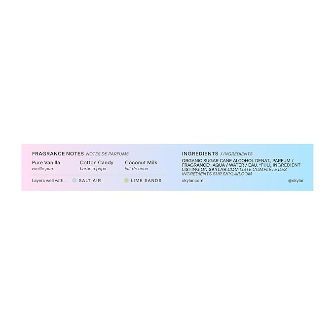 Skylar Boardwalk Delight Eau de Parfum - Hypoallergenic & Clean Perfume for Women & Men, Vegan & Safe for Sensitive Skin - Notes of Cotton Candy, Vanilla & Coconut Milk - 10mL /0.33 Fl oz
