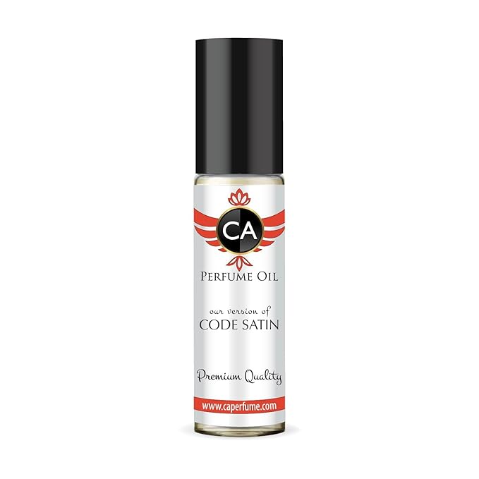CA Perfume Impression of Code Satin for Women Fragrance Oil Floral Fruity Gourmand Scent Long Lasting Perfumes for Women Travel Size TSA Ready Mini Parfum Body Oil Roll-on 0.33 Fl Oz 10ml