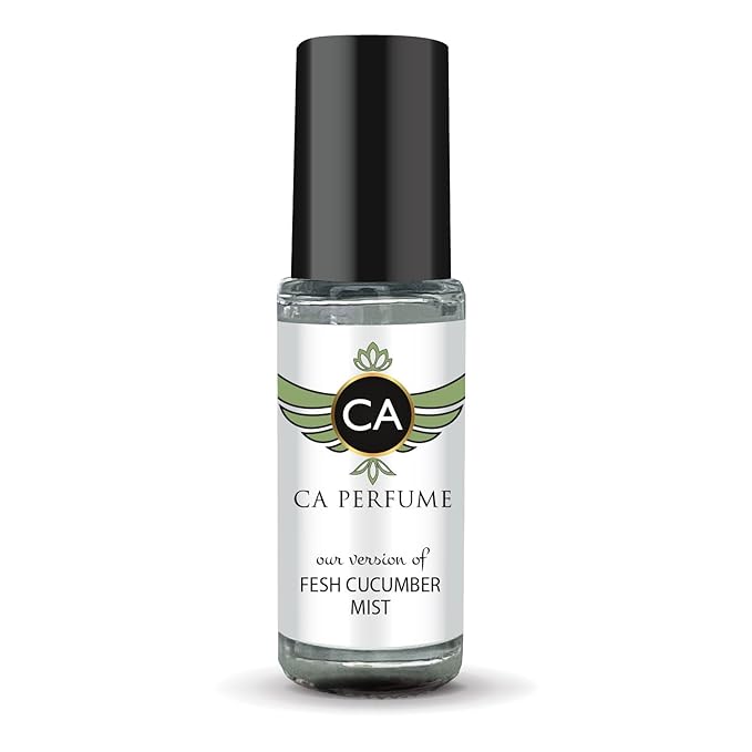 CA Perfume Originals Fresh Cucumber Mist Unisex Fragrance Oil Green Scent Long Lasting Perfumes for Women & Men Travel Size TSA Ready Mini Parfum Body Oil Roll-on 0.14 Fl Oz 4ml