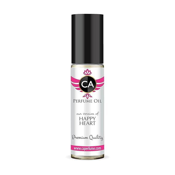 CA Perfume Impression of Happy Heart for Women Eau De Parfum Chypre Floral Scent Long Lasting Perfumes for Women Travel Size TSA Ready for Day and Night Wear 0.33 Fl Oz 10ml