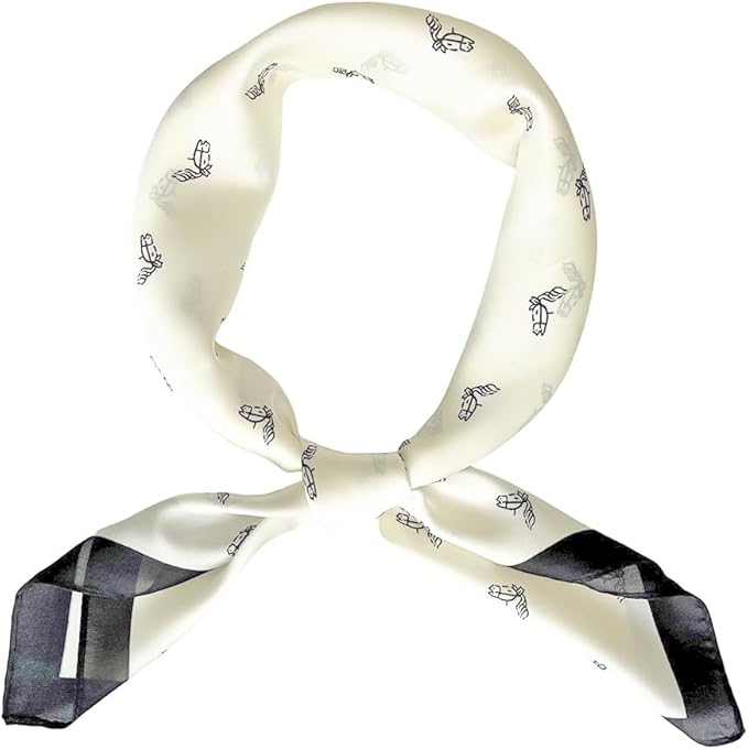 FONYVE Silk Feeling Scarf Medium Square Satin Head Scarf for Women 27.5 × 27.5 inches