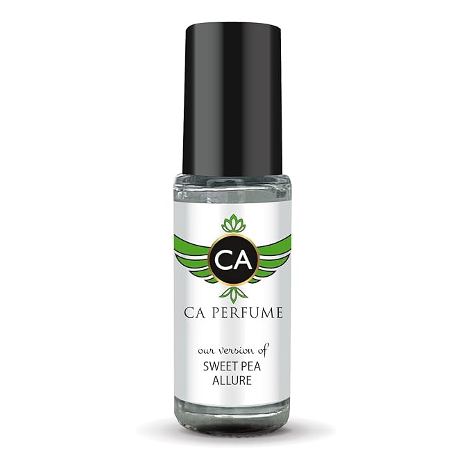 CA Perfume Originals Sweet Pea Allure Unisex Fragrance Oil Green Scent Long Lasting Perfumes for Women & Men Travel Size TSA Ready Mini Parfum Body Oil Roll-on 0.14 Fl Oz 4ml