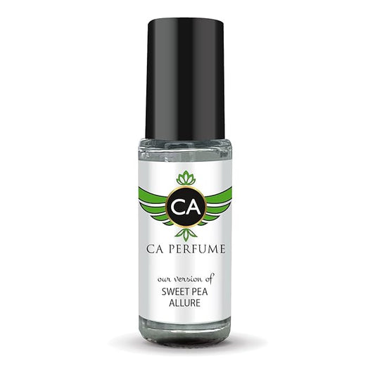 CA Perfume Originals Sweet Pea Allure Unisex Fragrance Oil Green Scent Long Lasting Perfumes for Women & Men Travel Size TSA Ready Mini Parfum Body Oil Roll-on 0.14 Fl Oz 4ml