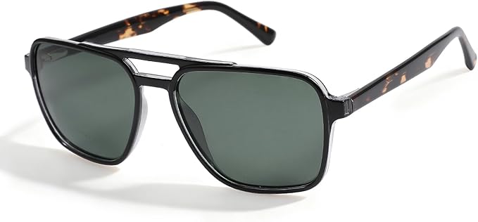 Polarized Retro Aviator Sunglasses Men Women, 70s Fashion Sun Glasse With UV400 Classic Acetate Frame