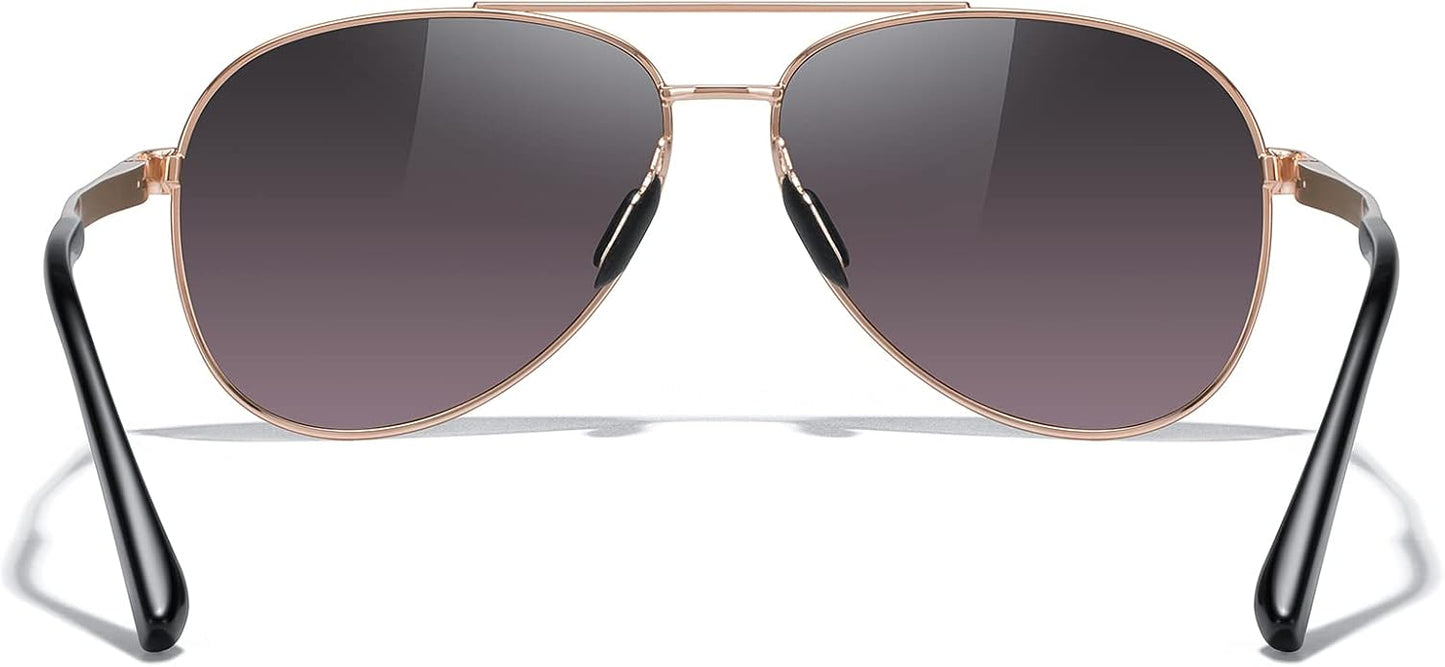 MERRY'S Aviator Sunglasses for Men Women - Polarized Driving Sun glasses Mirrored Lens UV 400 Protection 58 MM