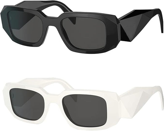 BUTABY Trendy Rectangle Sunglasses for Women Men Retro Sun Glasses Vintage Fashion Square Frame