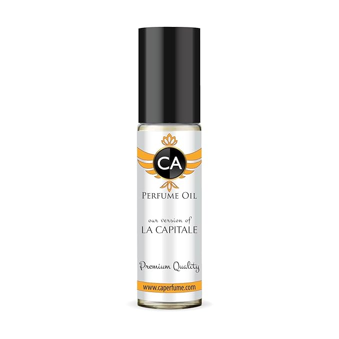 CA Perfume Impression of La Capitale Unisex Fragrance Oil Amber Vanilla Scent Long Lasting Perfumes for Women & Men Travel Size TSA Ready Mini Parfum Body Oil Roll-on 0.33 Fl Oz 10ml