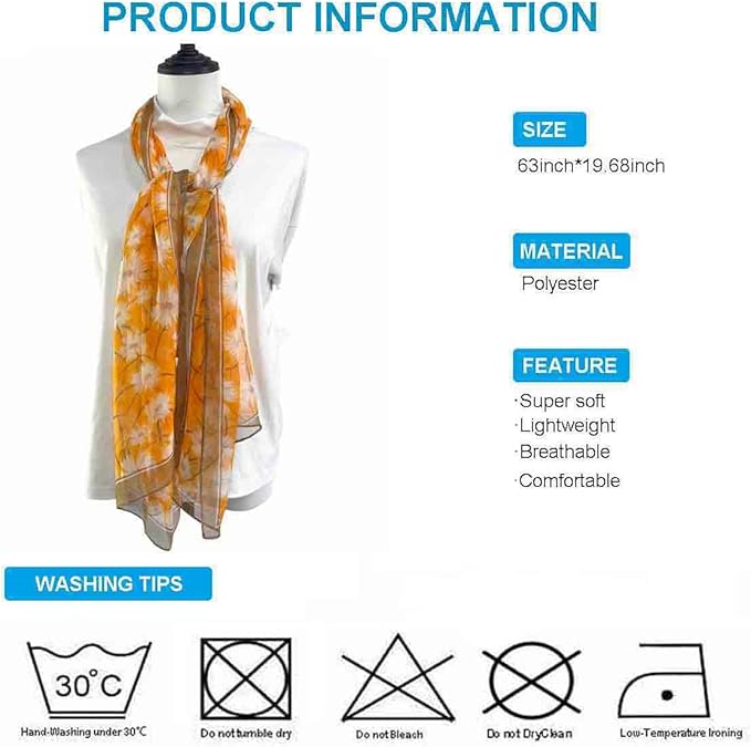 Xyueanlo Scarfs for Women Lightweight Fashion Floral Printed Scarves Neck Scarf Sunscreen Wraps Shawls