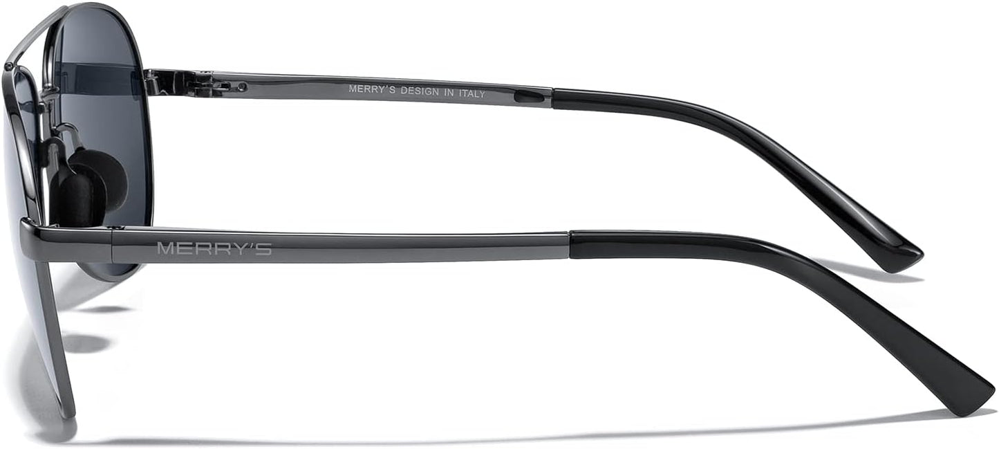 MERRY'S Aviator Sunglasses for Men Women - Polarized Driving Sun glasses Mirrored Lens UV 400 Protection 58 MM