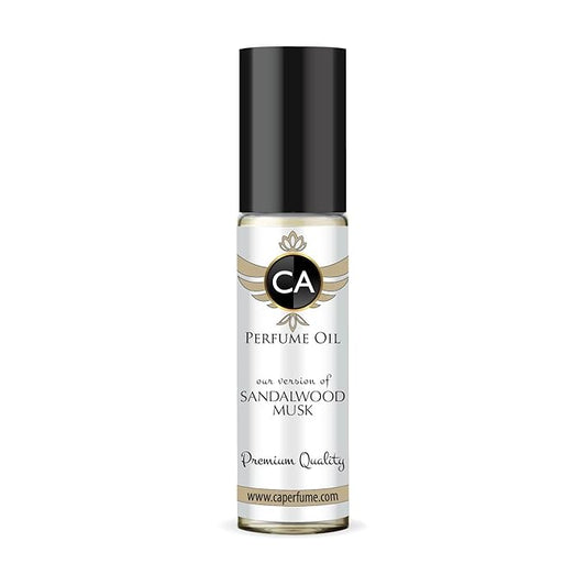 CA Perfume Originals Sandalwood Musk Unisex Fragrance Oil Woody Scent Long Lasting Perfumes for Women & Men Travel Size TSA Ready Mini Parfum Body Oil Roll-on 0.33 Fl Oz 10ml