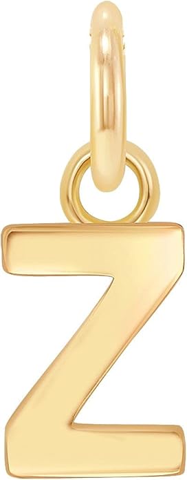 Takar Dainty 10K Gold Mini Initial Letter Pendant, A-Z Bold Gold Letter Charm For Women And Men, Personalized Pendant Charms, Christmas Gift for Women and Men Made In USA