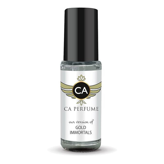 CA Perfume Impression of Gold Immortals Unisex Fragrance Oil Amber Floral Scent Long Lasting Perfumes for Women & Men Travel Size TSA Ready Mini Parfum Body Oil Roll-on 0.14 Fl Oz 4ml