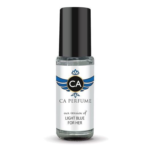 CA Perfume Impression of Light Blue For Her for Women Fragrance Oil Floral Fruity Scent Long Lasting Perfumes for Women Travel Size TSA Ready Mini Parfum Body Oil Roll-on 0.14 Fl Oz 4ml