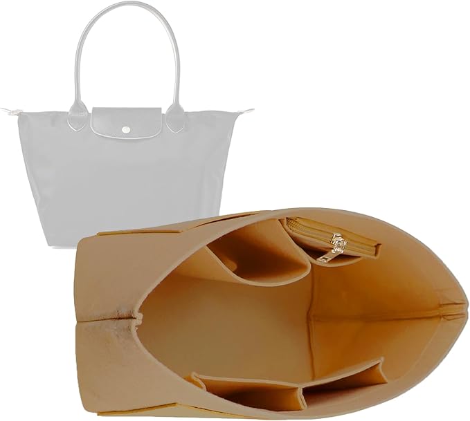 Lckaey Purse Organizer Insert for Longchamp Le Pliage Neo Handbags Insert Organizer 1012camel-L
