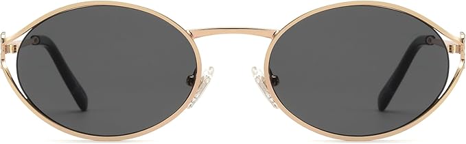 Retro Oval Sunglasses Womens Trendy 2026, Vintage Y2K Women's Shades Fashion 90s Sun Glasses UV Protection VF2252