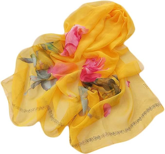 Pokeedioty Women’s Scarf Lightweight Elegant Floral Pattern Scarf Fashion Scarves Sheer Scarfs Shawls