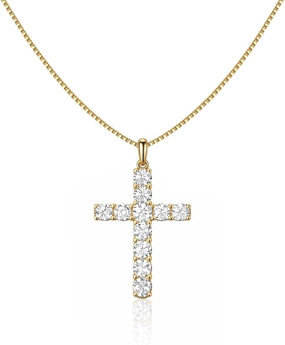 Infinity Cross Necklace for Women, Unique Trendy Fahion Cross Jewelry Gifts, Non Tarnish & Waterproof Dainty Simple Gold Cross Pendant, Christian Religious Easter Faith Accessories Jewelry Gifts