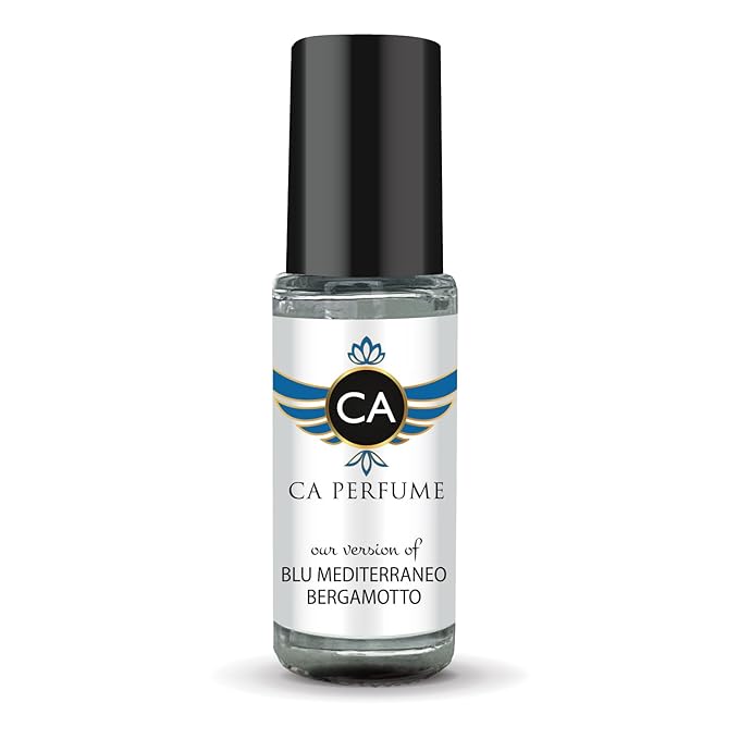 CA Perfume Impression of Blu Mediterraneo Bergamotto Unisex Perfume Oil Woody Aromatic Scent Long Lasting Fragrance for Women and Men Mini Perfume Sample TSA Ready Body Oil Roll-on 0.14 Fl Oz 4ml