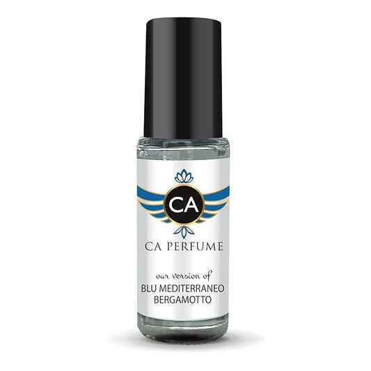 CA Perfume Impression of Blu Mediterraneo Bergamotto Unisex Perfume Oil Woody Aromatic Scent Long Lasting Fragrance for Women and Men Mini Perfume Sample TSA Ready Body Oil Roll-on 0.14 Fl Oz 4ml