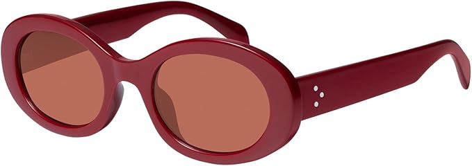 mosanana Oval Retro Trendy Sunglasses for Women 90s Style MS52371