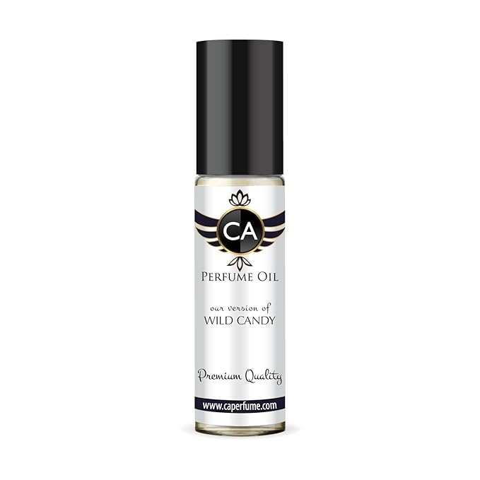 CA Perfume Impression of Wild Candy Unisex Fragrance Oil Amber Scent Long Lasting Perfumes for Women & Men Travel Size TSA Ready Mini Parfum Body Oil Roll-on 0.33 Fl Oz 10ml