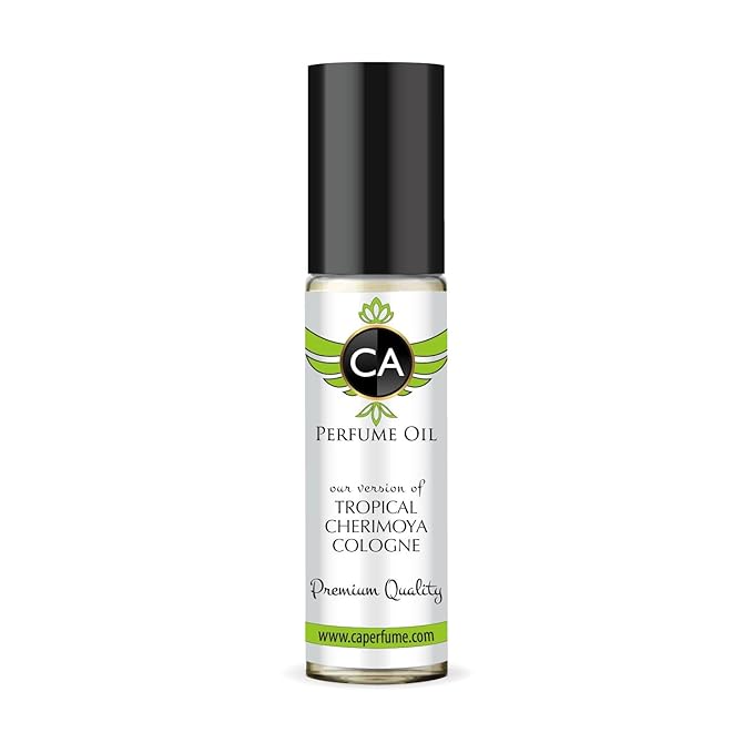 CA Perfume Impression of Tropical Cherimoya Cologne Unisex Fragrance Oil Floral Fruity Scent Long Lasting Perfumes for Women & Men Travel Size TSA Ready Mini Parfum Body Oil Roll-on 0.33 Fl Oz 10ml