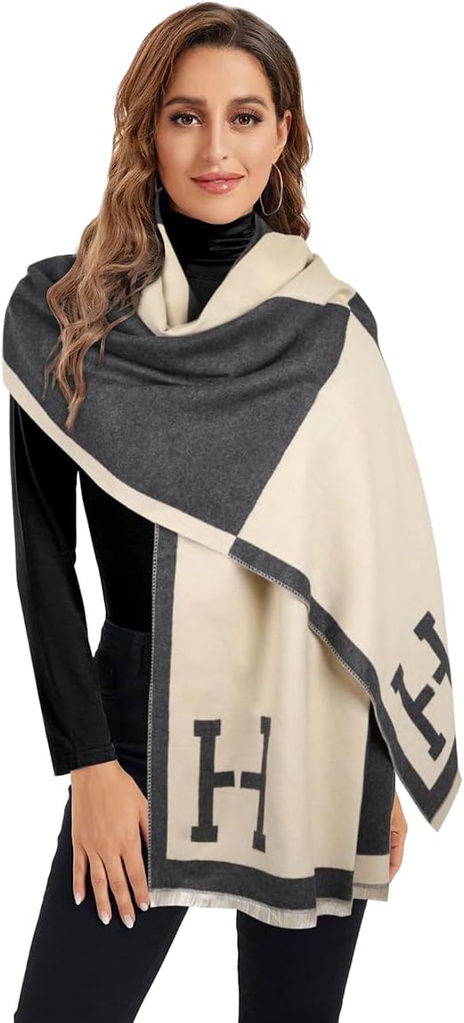 EXTREE Scarfs for Women Pashmina Silky Shawl Wrap for Evening Dressing Blanket Open Front Poncho Cape