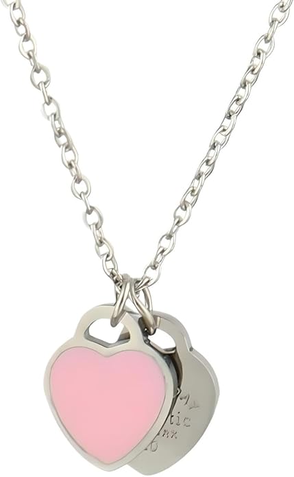 925 Sterling Silver Double Heart Necklace - Two Hearted Necklace With Chain - 14K Yellow Gold Double Hearts Pendant Necklace - Two Hearts