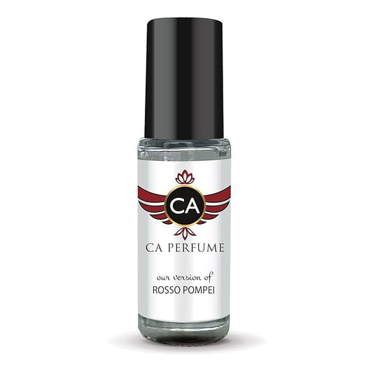 CA Perfume Impression of Rosso Pompei Unisex Fragrance Oil Amber Floral Scent Long Lasting Perfumes for Women & Men Travel Size TSA Ready Mini Parfum Body Oil Roll-on 0.14 Fl Oz 4ml